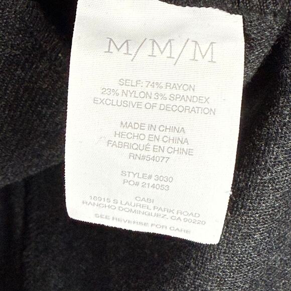 Cabi Crew Blazer Women M Charcoal Gray Ponte Knit Notch Lapel Jacket Career 3030 - Picture 6 of 8